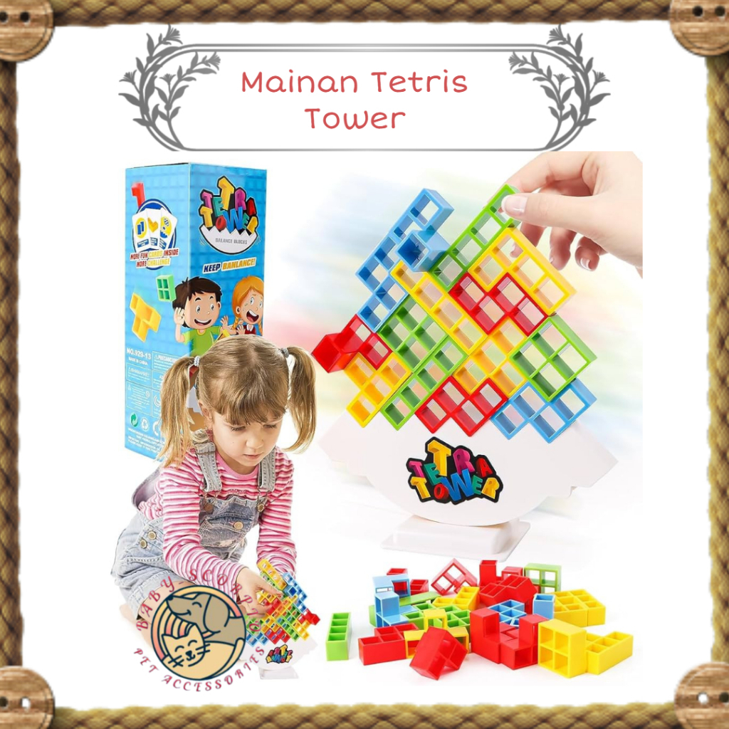 Tetra Tower Puzzle Board Game Anak Building Block