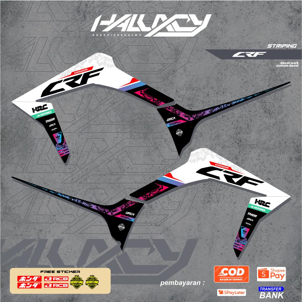 STRIPING CRF 150 L HOLOGRAM MOTIF HOLOGRAM STRIPING MOTOR CRF BY HALUXCY