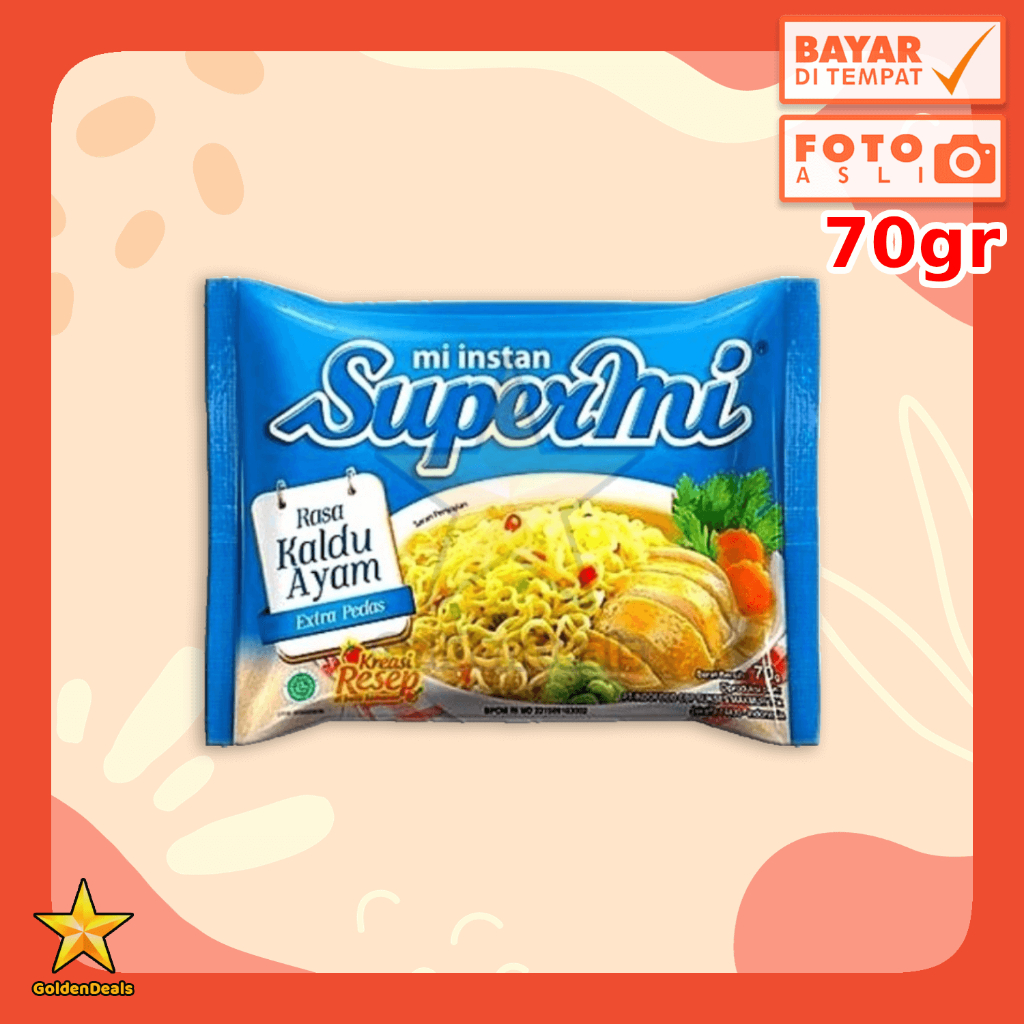 

PROMO GD1 TANGGAL 13 - 19 MARET [70 Gram] Supermi Mie Instant Rasa Kaldu Ayam Extra Pedas 70 gr