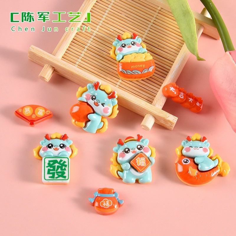 Hiasan Imlek 2024 / Resin Clay Imlek cny diy resin dekorasi imlek murah lilin mainan barongsai naga 