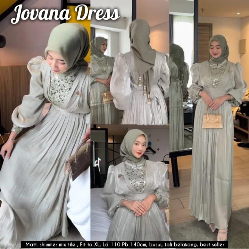 Jovana Dress/Dress Shimmer mix payet/Hazura Set hijab shimmer