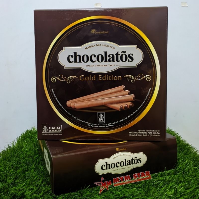 

Chocolatos Wafer Roll Gold Edition Kaleng 350g