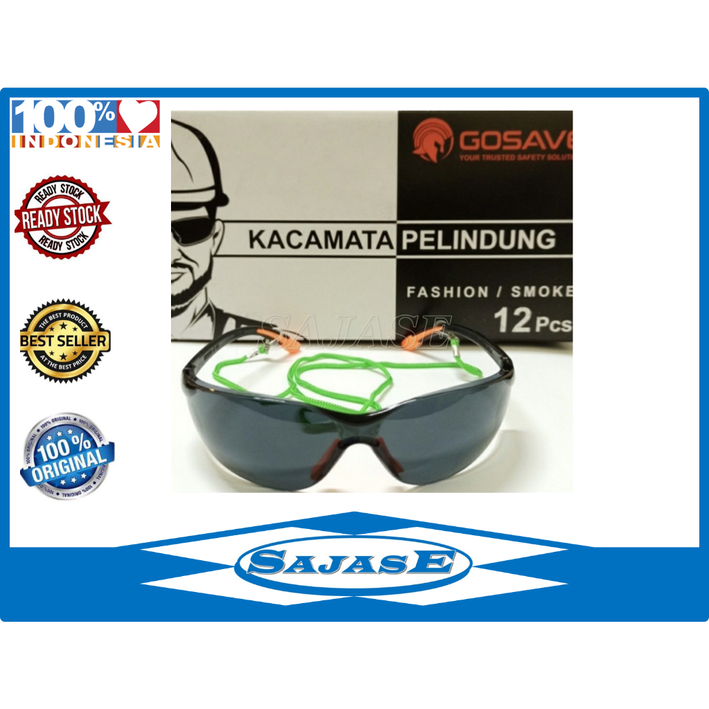 Kacamata Safety Fashion dengan Tali Kacamata Safety Gosave
