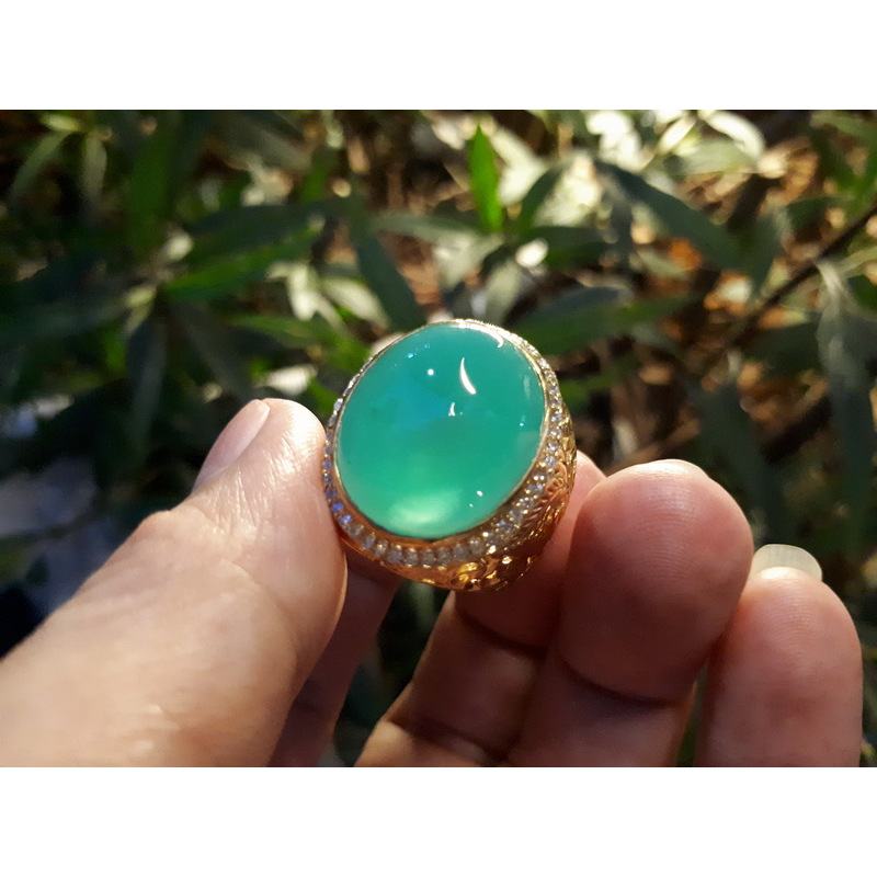 Batu Bacan Doko Relaxa Super HQ BC075 Body Glass Giwang Ikatan Perak