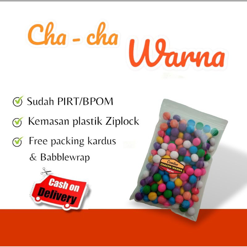 

Cemilan Cha Cha Coklat Warna Warni 100 Gram