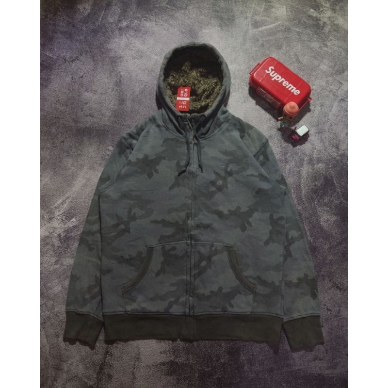Hoodie Uniqlo Sherpa Camo (Zipper)