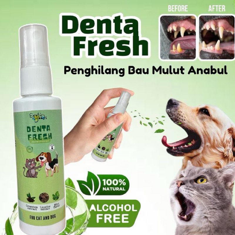 DENTA FRESH 60ml SPARY PENGHILANG BAU MULUT ANJING PENGHILANG BAU MULUT KUCING DENTAL CARE MOUTHCARE