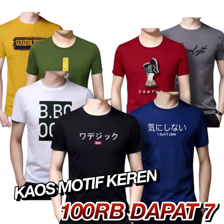 Lariz idFf4F9 PAKET USAHA 1RIBU DAPAT 7 KAOS MOTIF DISTRO  KAOS MURAH  KAOS PRIA  KAOS KONVEKSI