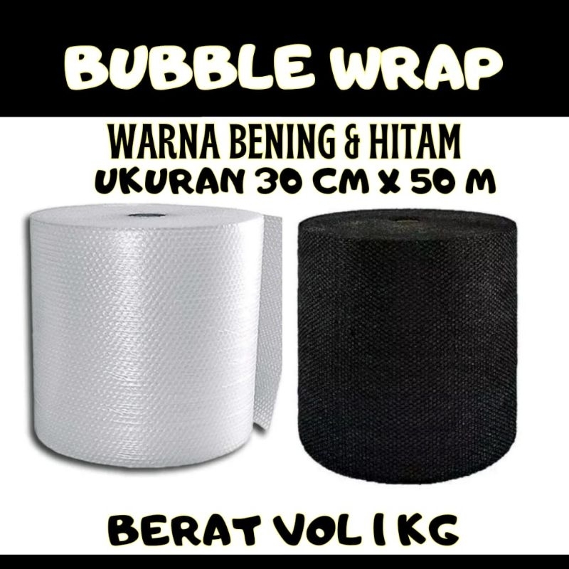 

BUBBLE WRAP ROLL PACKING ONLINE SHOP PLASTIK BUBBLE PELINDUNG KEMASAN PELINDUNG PAKET WARNA HITAM BENING/PUTIH UKURAN 30 CM X 50 M TEBAL EKONOMIS BERKUALITAS PROMO MURAH JATIM TStore