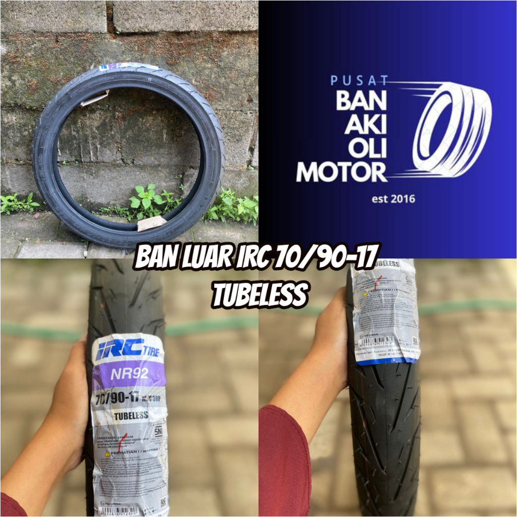 BAN LUAR IRC 70/90-17 TUBLESS || BAN LUAR MOTOR BEBEK IRC 70/90-17 TUBELESS