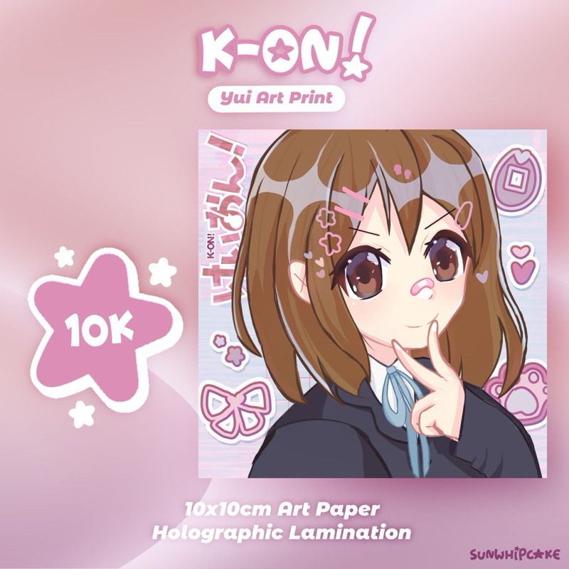 k-on yui hirasawa holographic art print