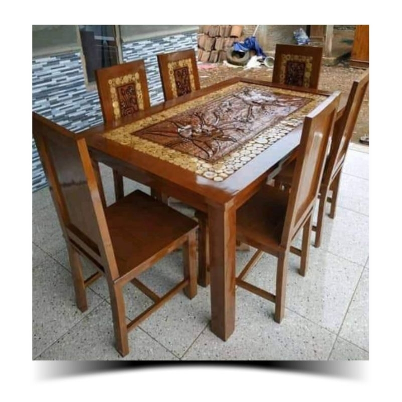 SET MEJA MAKAN MINIMALIS MEJA MAKAN KOIN MEJA MAKAN UKIRAN JEPARA MEJA MAKAN KAYU JATI