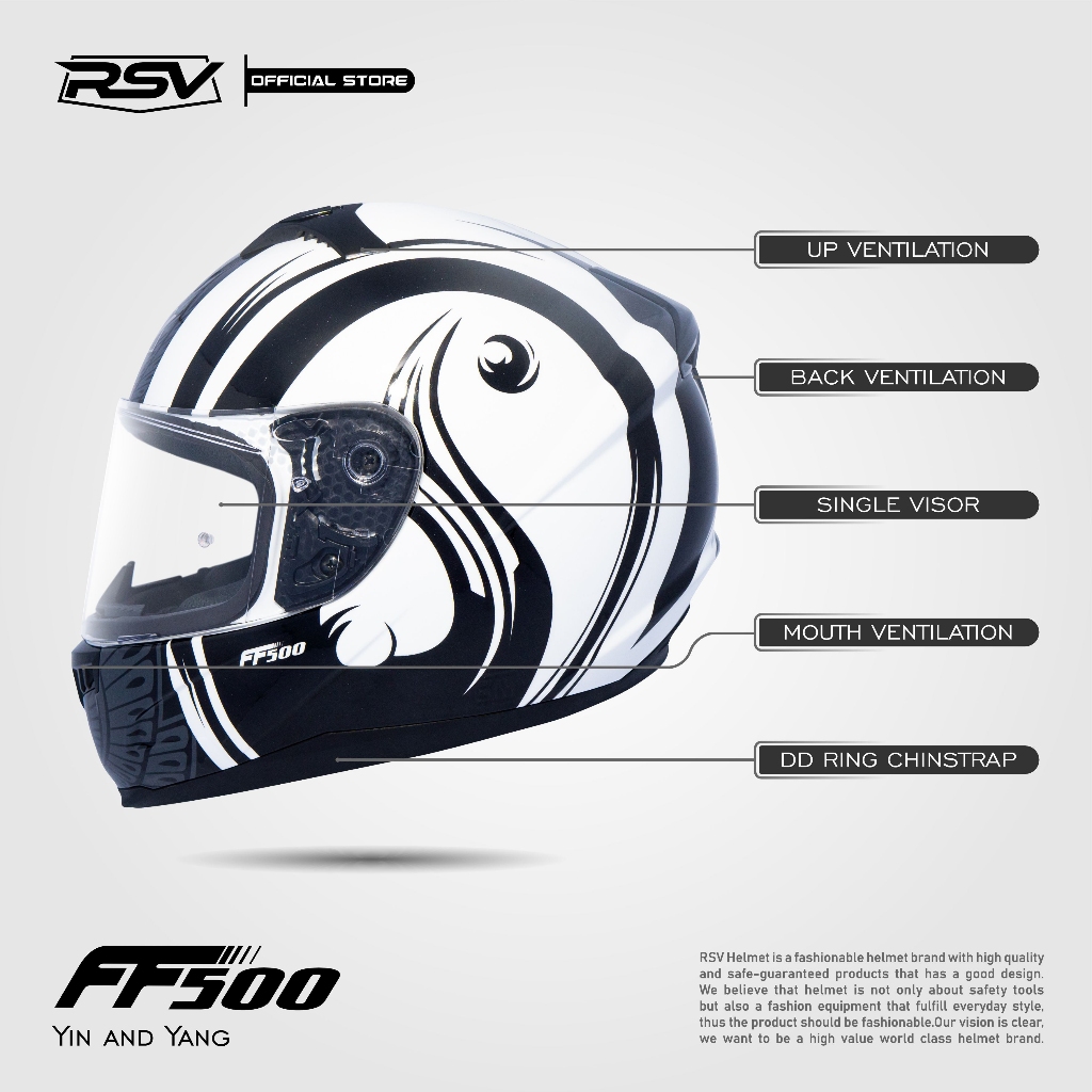RSV HELM FULL FACE FF500 YIN YANG