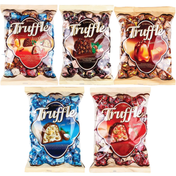 

Elvan Truffle Chocolate Coklat Arab Turki Assortment Caramel Hazelnut Coconut Strawberry 400gr