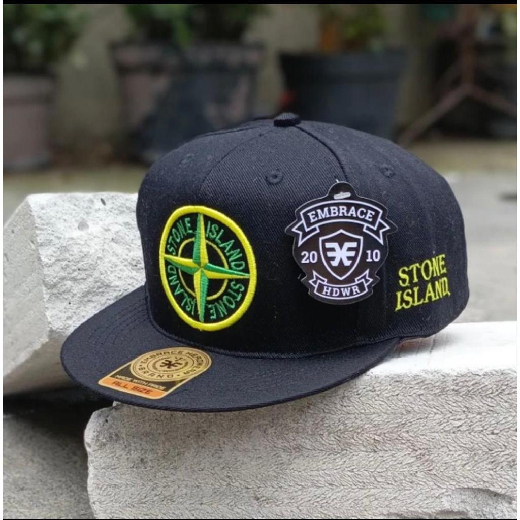 TOPI SNAPBACK STONE ISLAND DISTRO TUMBLR STONE ISLAND Topi pria wanita cap bordir woven original BIS