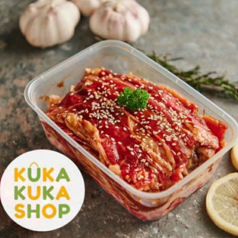 

GROSIR Daging Sapi Marinasi Teriyaki Bulgogi Blackpepper BbQ US Beef Slice Daging Sapi Bumbu 5gr