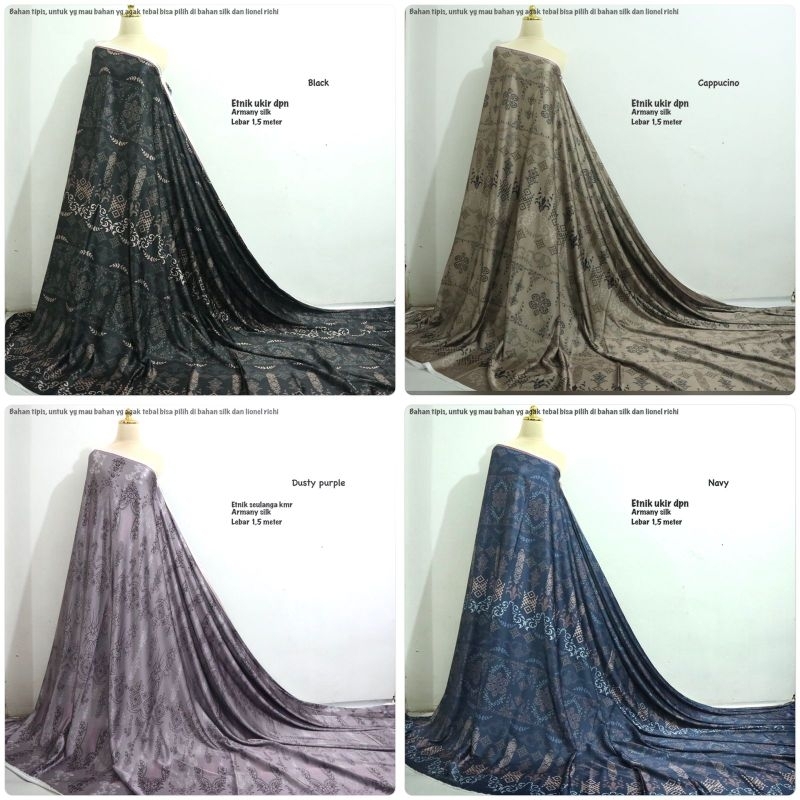 Mewah... Bahan kain armani silk Metalic Stripes Marble | armani silk gradasi warna | kain silk meter