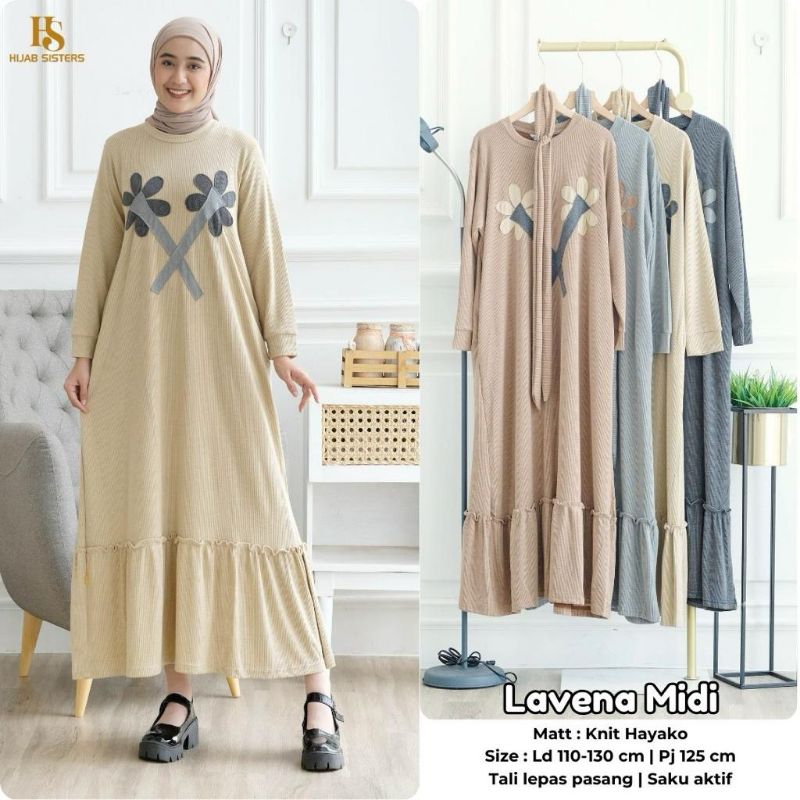 LAVENA MIDI DRESS KNIT HAYAKO BY HIJAB SISTER (LD 110-130)