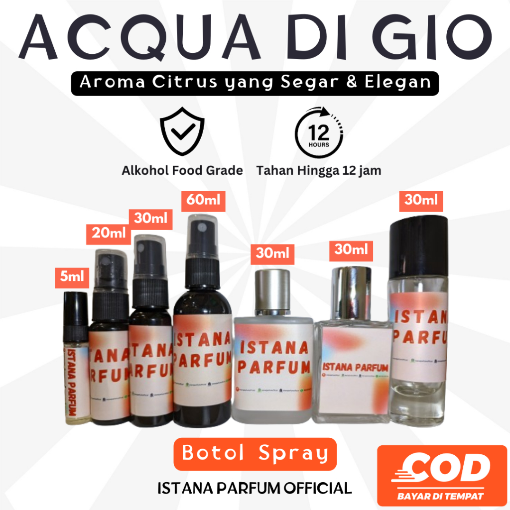PARFUM AQUA DIGIO - BOTOL SPRAY KUALITAS PREMIUM AROMA ASLI WANGI TAHAN LAMA SEARAH ACQUA DI GIO