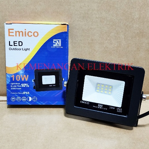 EMICO LAMPU SOROT LED 10W LED FLOOD LIGHT 10 WATT LED TEMBAK OUTDOOR 10WATT