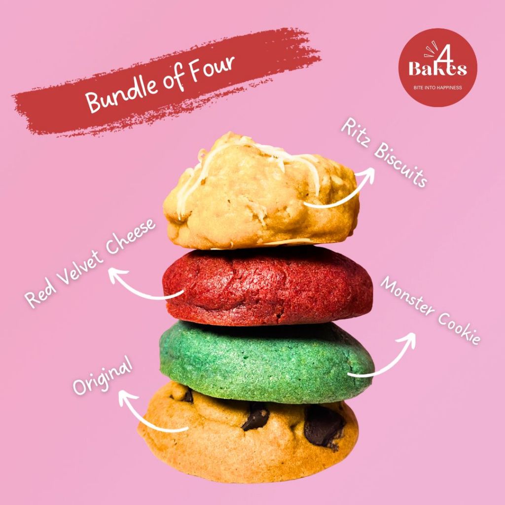 

Special Bundle of 4: Original, Red Velvet Cheese, Monster Cookie, and Crispy Ritz Cheese