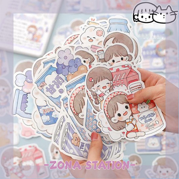 

[ZS] 10 PCS / Paper Memo Abu Eat Girl Cute Decorating Journaling