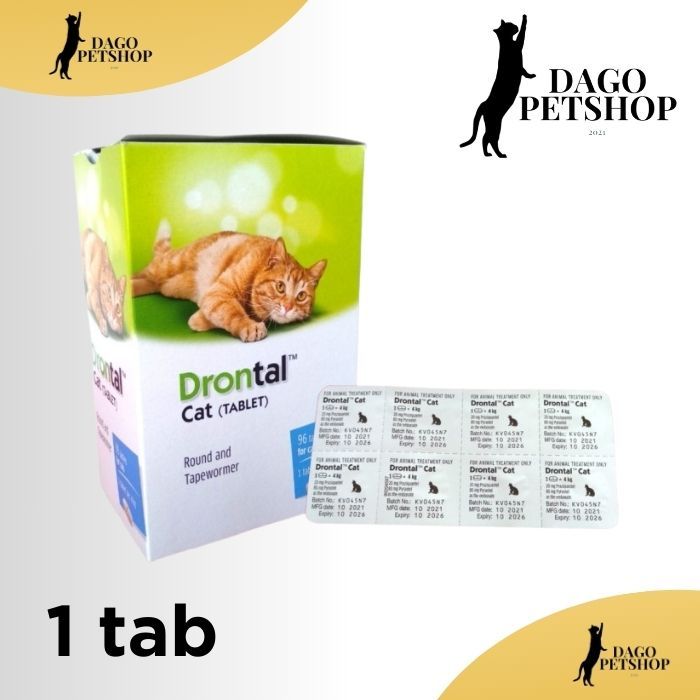 DRONTAL CAT 1 tablet obat cacing kucing drontal