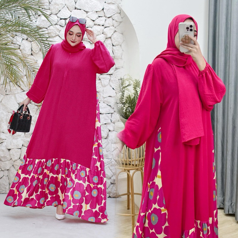 AGNIA gamis rayon gamis kekinian gamis viral gamis lebaran crinkel gamis silk gamis kondangan gamis 