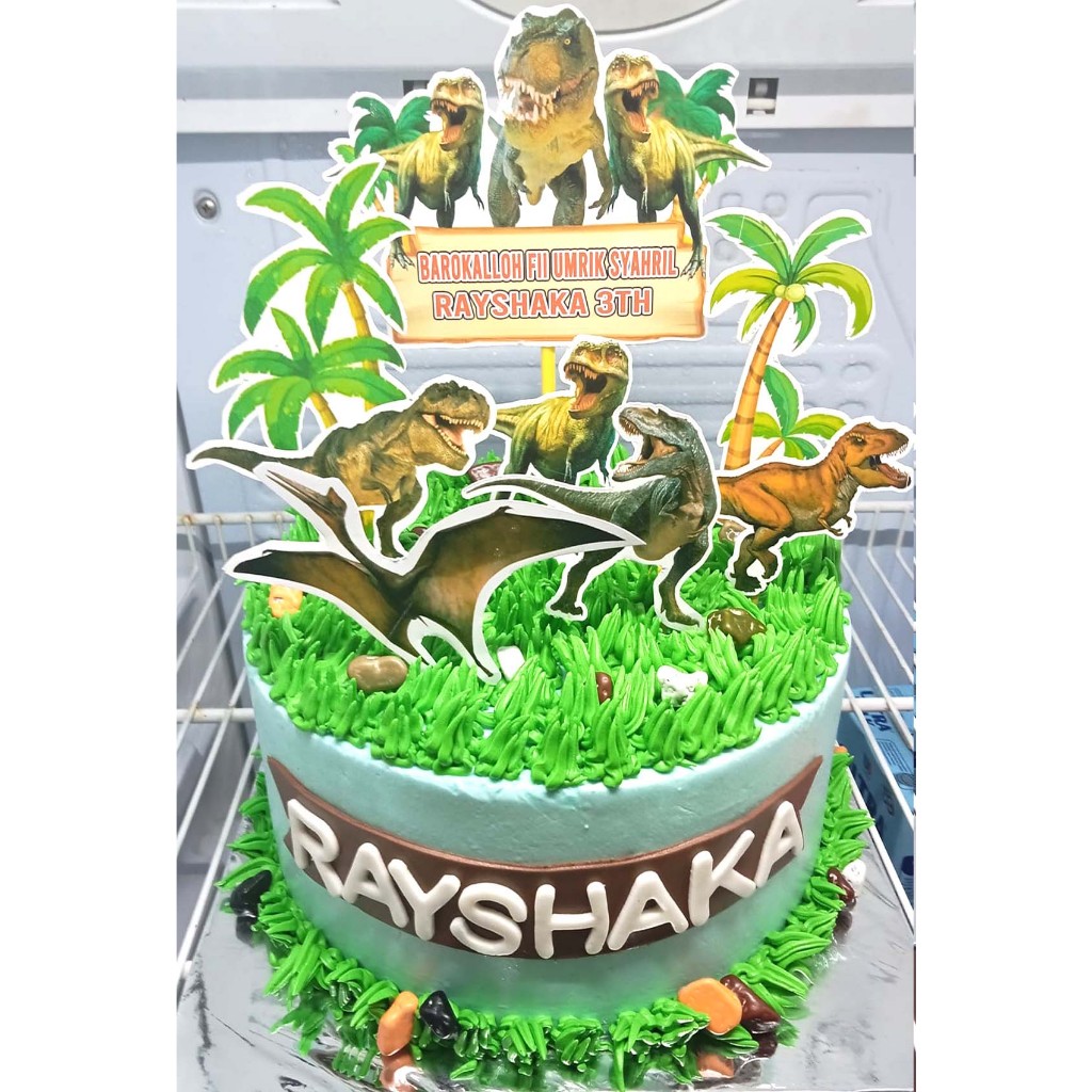 Topper Kue Dinosaurus Free Nama Dan Ucapan || Toper Kue Ulang Tahun Karakter