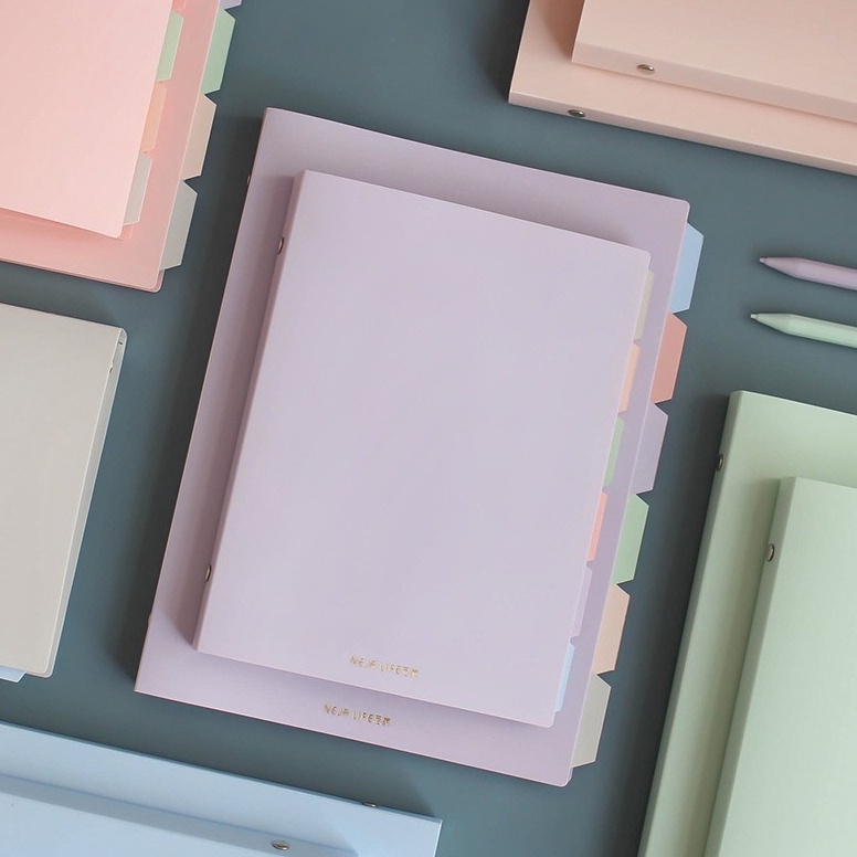 

ART H18U A5 B5 Set Binder Morandi 2 26 Lubang Holes Buku Kuliah Ring Besi Estetik Aesthetic Pastel Loose Leaf Kampus Campus Neja Life