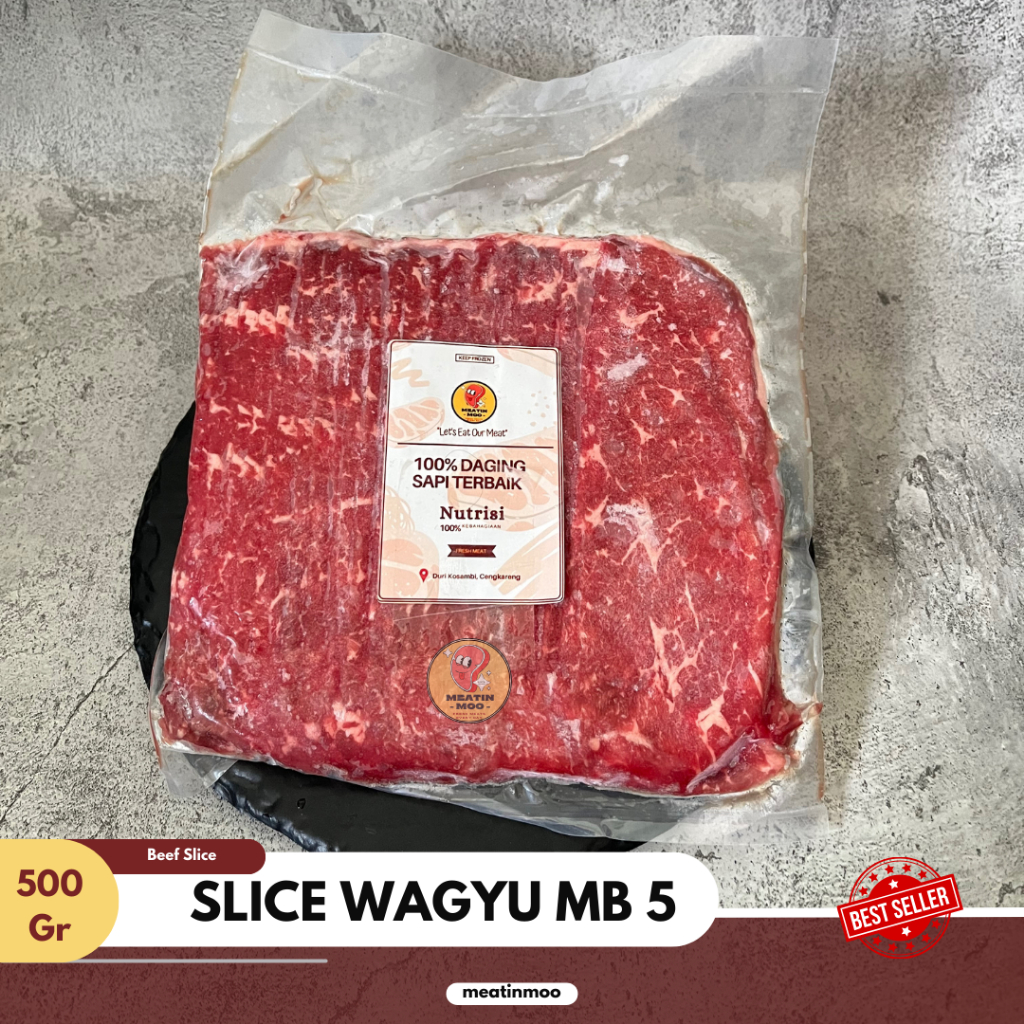 

Wagyu Beef Slice MB 5 | Daging Sapi Slice Wagyu Marbling 5 Aus | Yakiniku 500gr