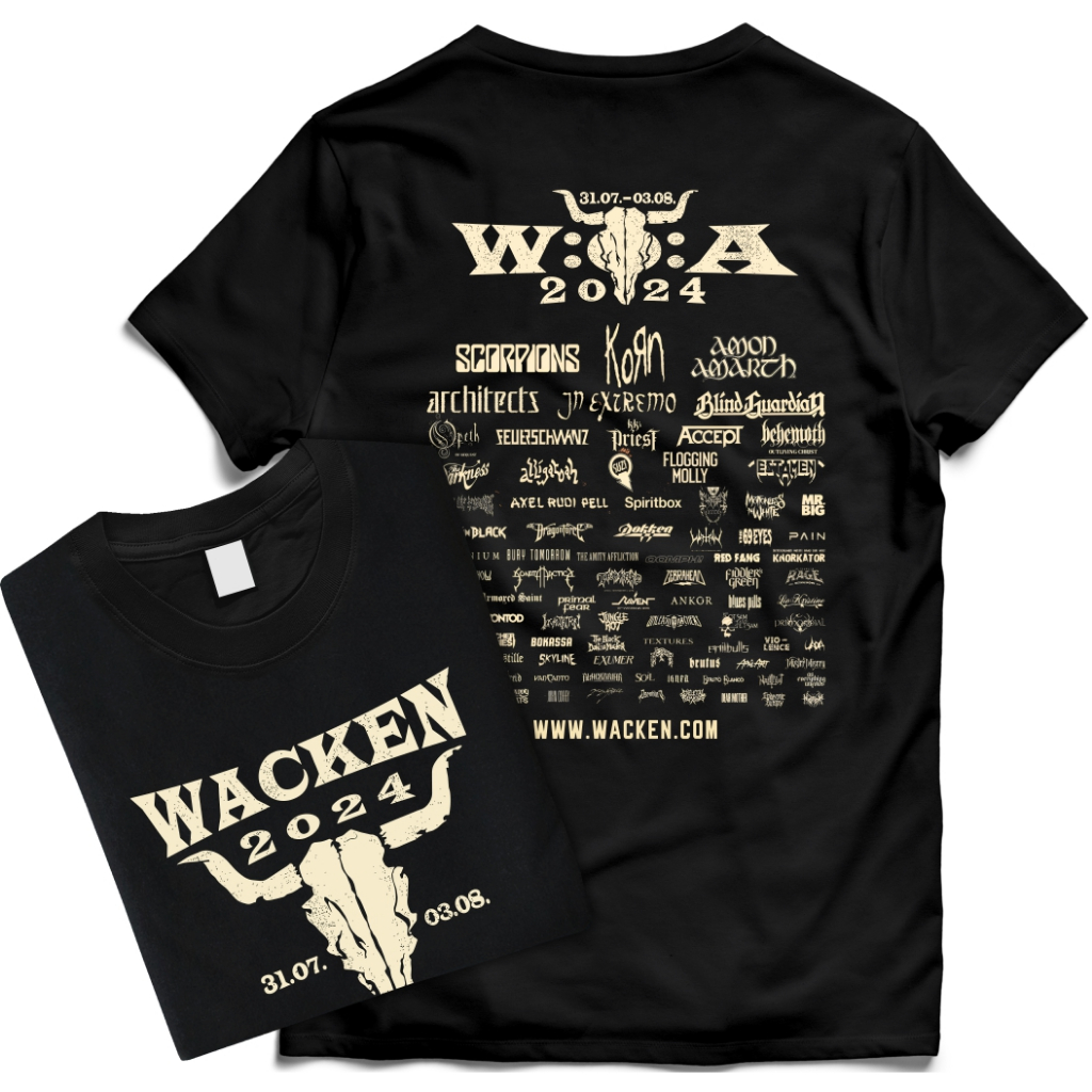 Kaos Metal WACKEN OPEN AIR 2024 T-shirt Premium Bahan Cotton