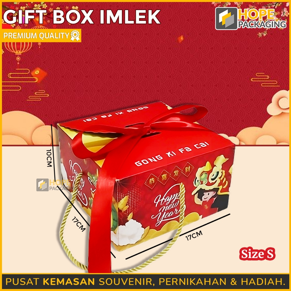 

Kotak Gift Box Hampers Imlek + Pita SIZE S / Hampers Imlek / Kotak Imlek / Kotak Kue Toples Edisi Imlek / Box Kado / Gift Box Souvenir Chinese New Year / Kotak Hadiah Imlek
