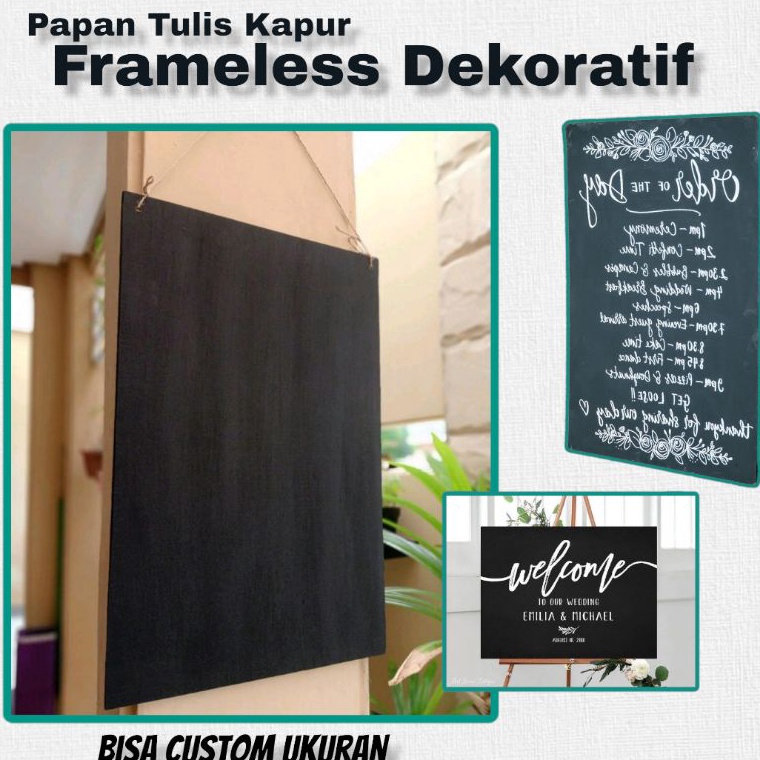 

ART B29P Papan Tulis Kapur Tanpa List chalkboard Frameless Dekoratif