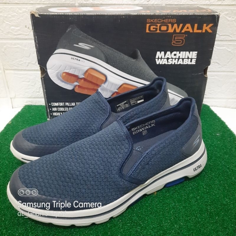 Sepatu Slip On Pria Casual Skechers GO WALK 5 APPRIZE 55510 NVY Men Original
