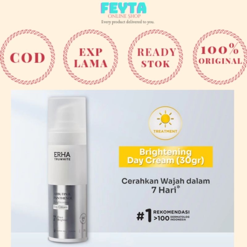 ERHA Truwhite Arbutin & Panthenol Brightening Day Cream 30g ,krim siang