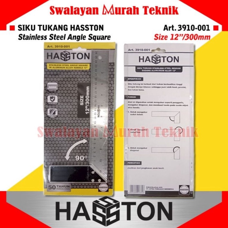 

ART U63Y HASSTON Art 3911 SIKU TUKANG 12 CARPENTER SQUARE PENGGARIS SIKU