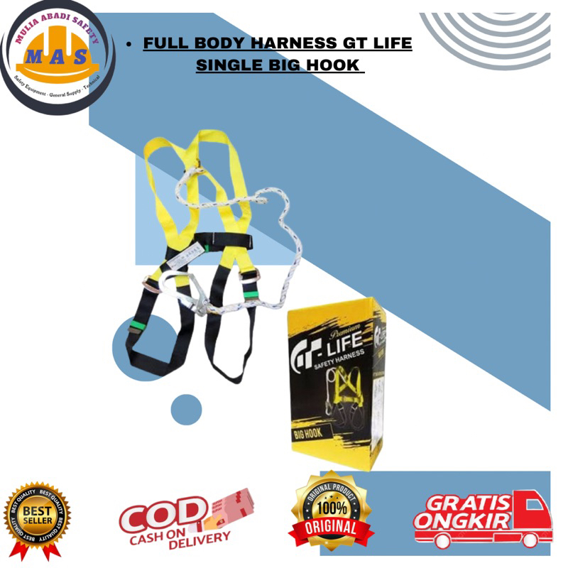 FULL BODY HARNESS GT-LIFE SINGLE BIG HOOK / Premium Gt Life Safety Harness Single Hook