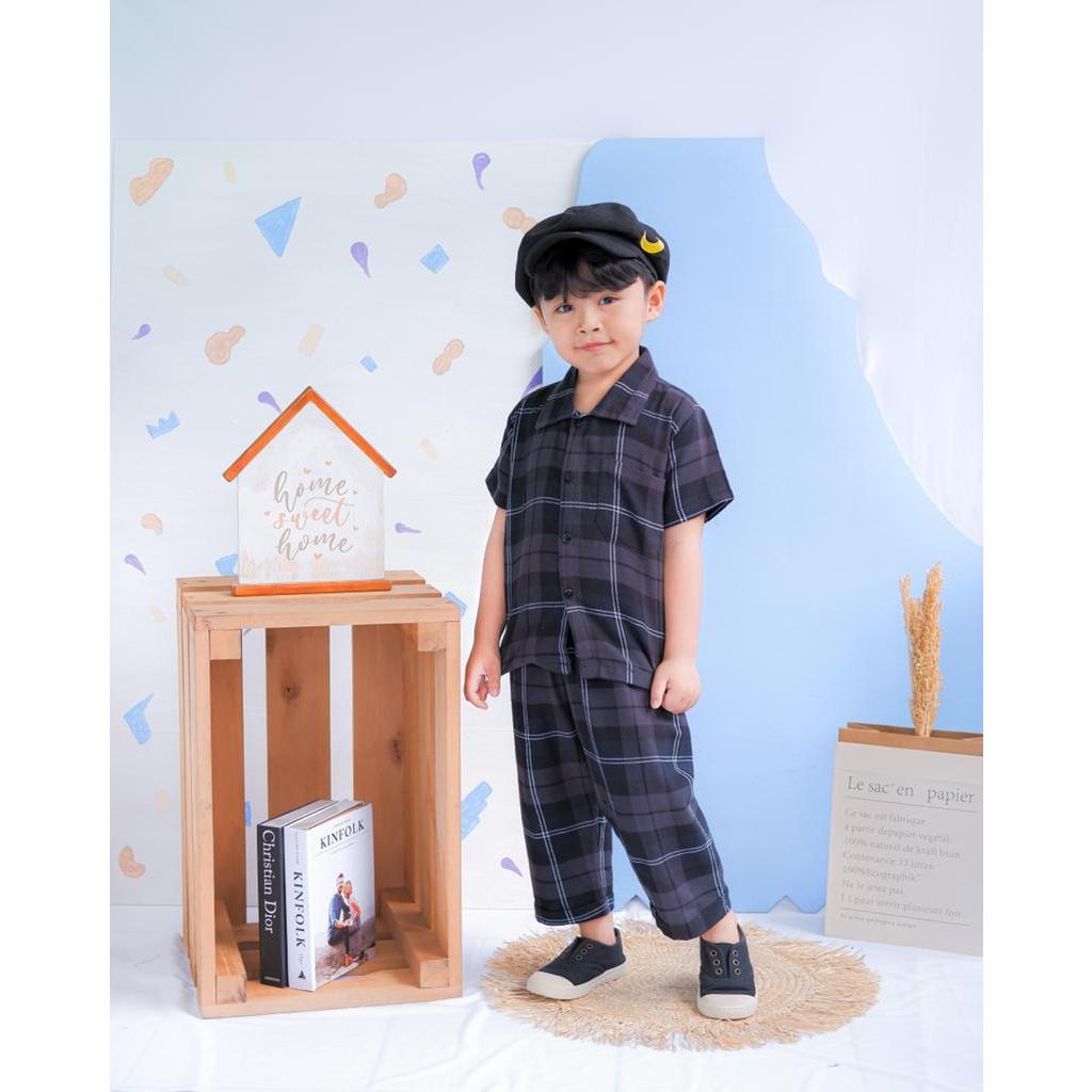 Setelan Flanel Anak Baju Anak Kemeja Setelan Bahan Katun Flanel Size 2 4 6 8 10 tahun