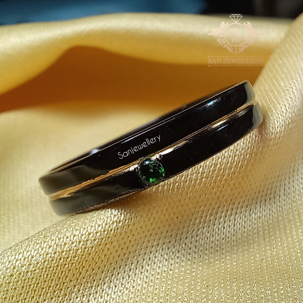Cincin nikah pria hitam platinum palladium emas perak nikah tunangan 23