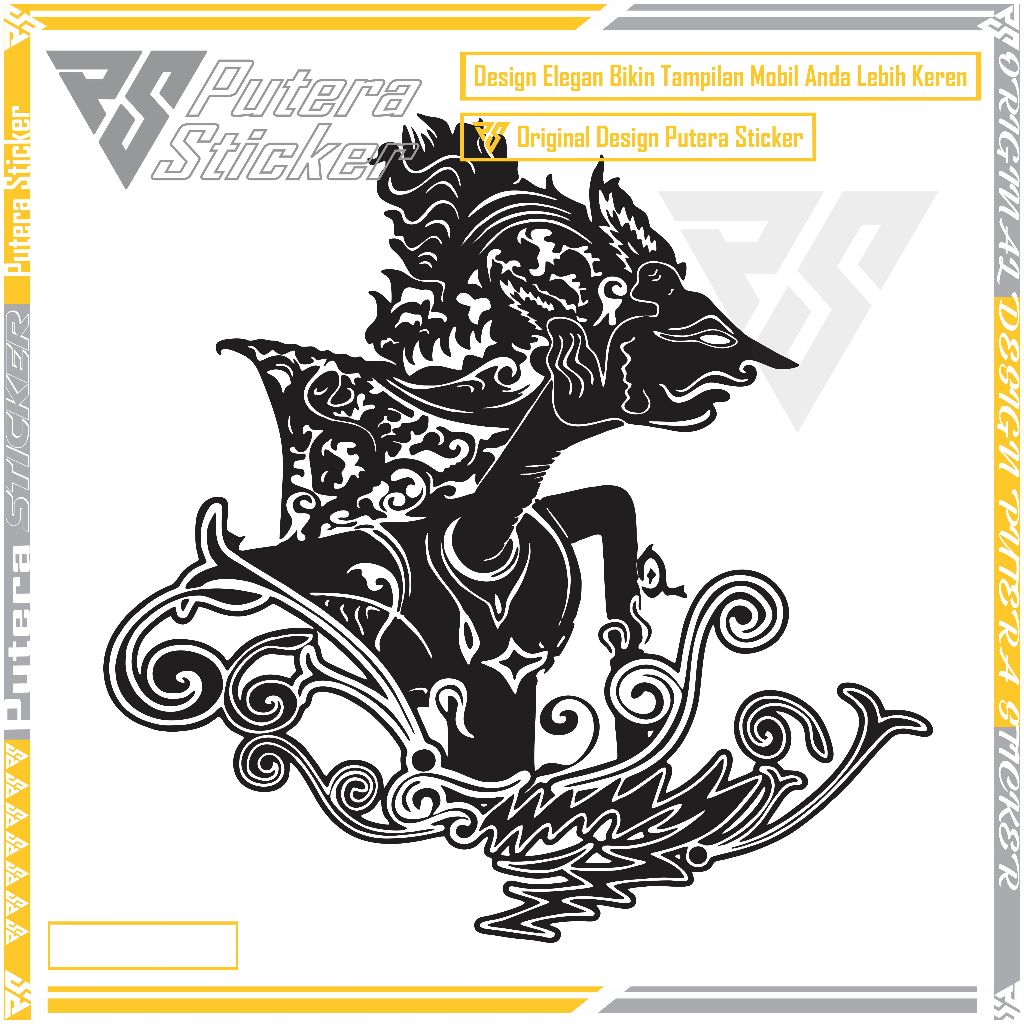 cutting stiker mobil wayang ARJUNA stiker mobil wayang arjuna