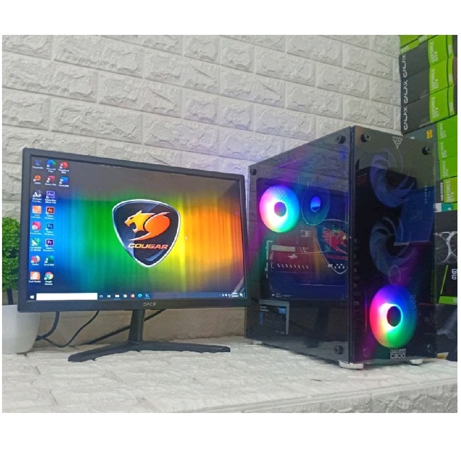 1set Pc ryzen 7 + ram 32gb vga 4GB DDR5 + SSD 512GB + monitor LED