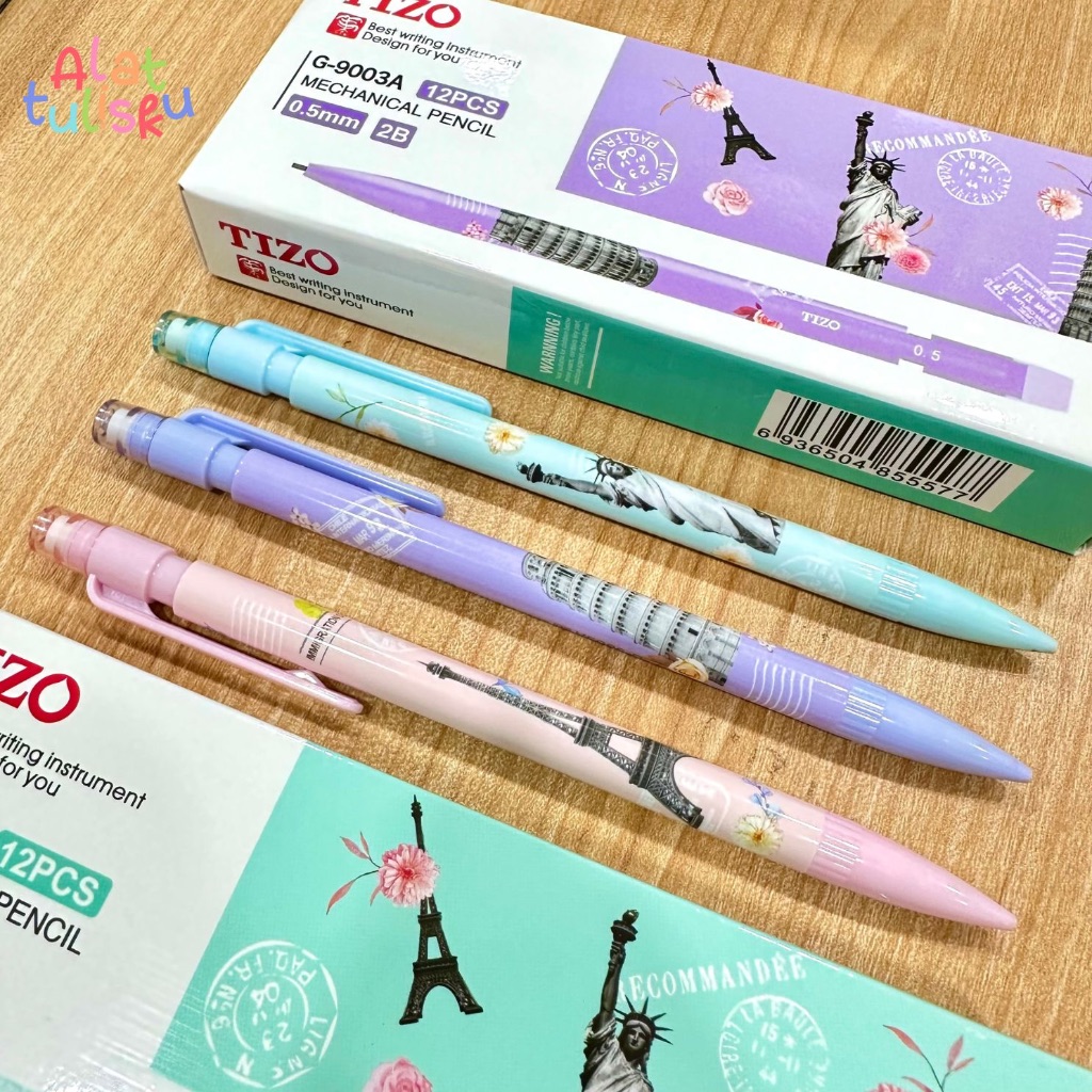 

Pensil Mekanik Tiktek Anak 0,5mm Motif Menara Eiffel Menara Pisa Patung Liberty