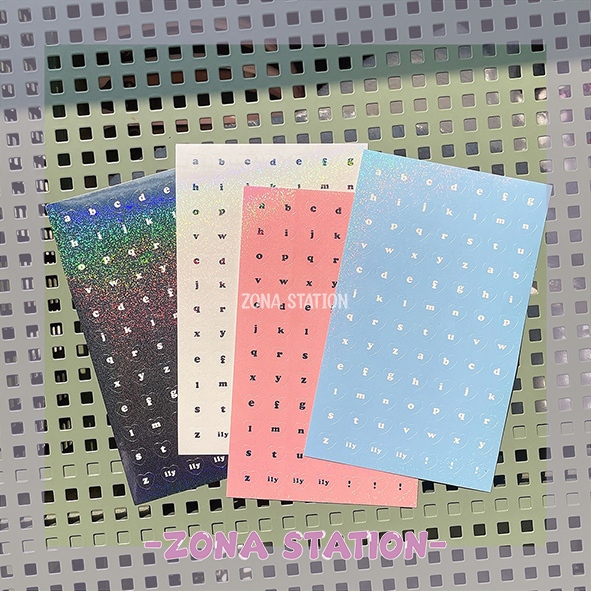 

[ZS] 1 Lembar / Sticker Huruf Hologram Aesthetic lucu Decoration Scrapbook