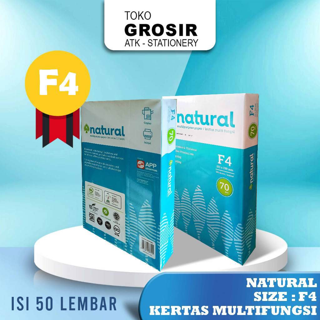 

(50 Lembar F4) Kertas HVS Ukuran F4 70 gsm Natural 50 Lembar