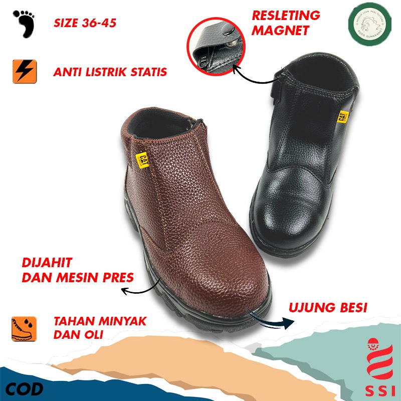 FREE ONGKIR SEPATU SAFETY UJUNG BESI ORIGINAL SEPATU SAFETY CATERPILLAR SIZE 36-45 TERLARIS SEPATU