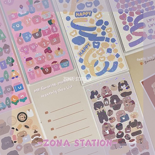 

[ZS] 1 Lembar / Sticker Cute Brownie Decoration Scrapbook