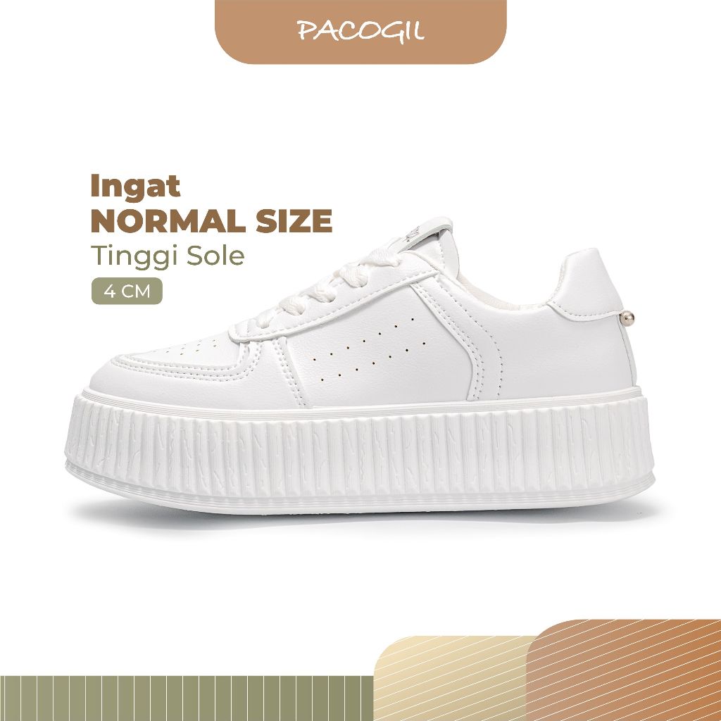 PACOGIL Peri Sneakers Wanita White Sepatu Casual 2319