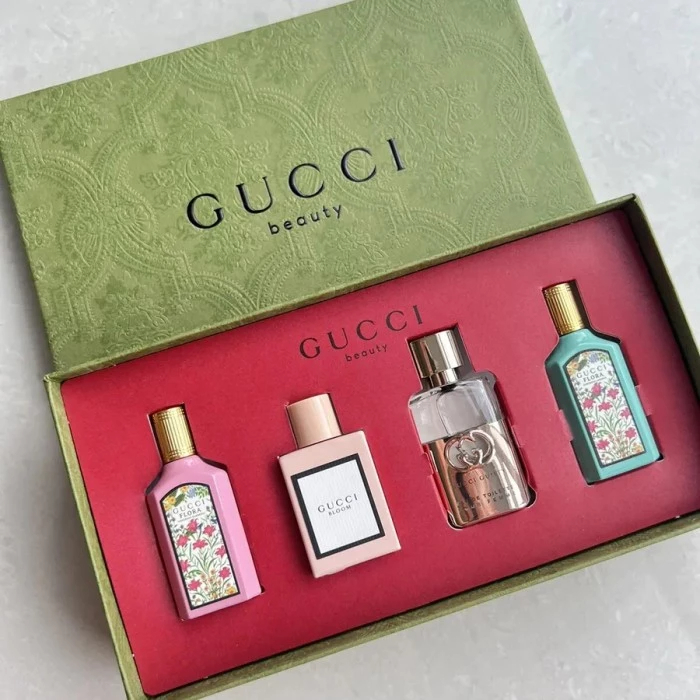 Gucci Parfum Set 4 Pcs 4*5ml /Gucci Flora Gorgeous Gardenia & Jasmine Parfum /Gucci Guilty Pour Parf