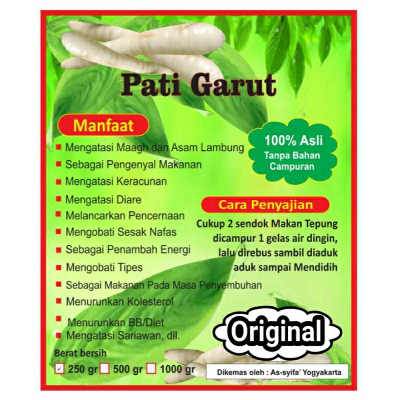 

Tepung garut.tepung irut.tepung klerut.pati garut.pati angkrik